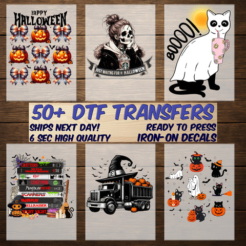 Cute Superhero Ghosts DTF Transfer - Funny Halloween Ready to Press Iron-On for Family & Comic Fans Apparel