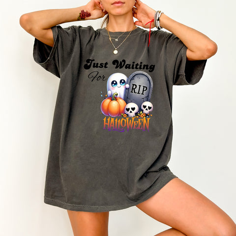 Cute Halloween Ghost & Pumpkin DTF Transfer - Ready to Press Iron-On for Family & Friends Shirts - Spooky Fun Apparel