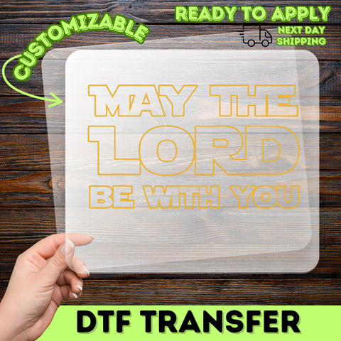 Religious Humor & Pop Culture Retro DTF Transfer - May the Lord Be With You Graphic Tee for Christians & Church Groups