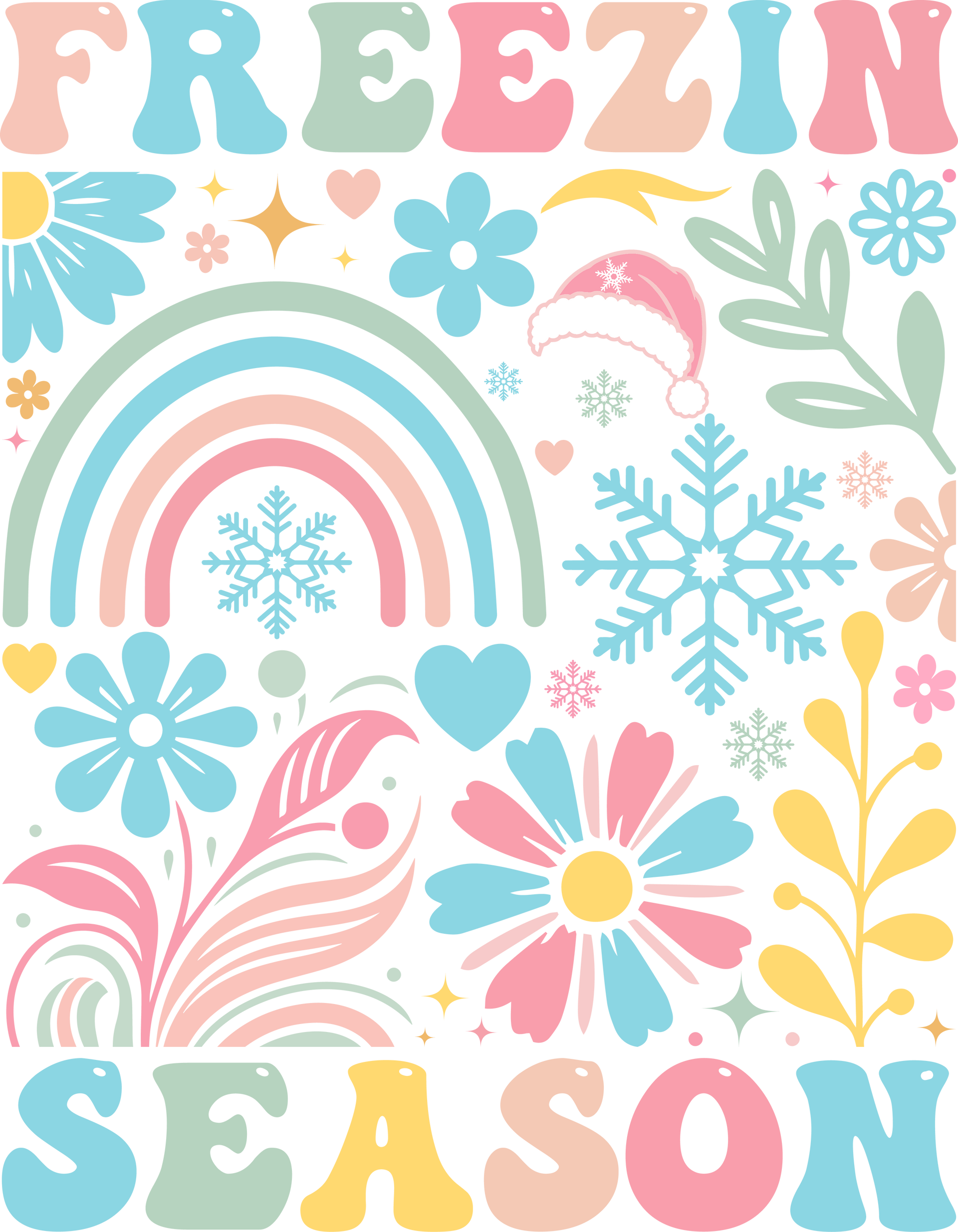 Freezin Season Holiday Shirt, Season Freezin Winter Tshirt, Floral Freezin Season Shirt, Christmas Gift Freezin Flower Tee,Always Cold Shirt
