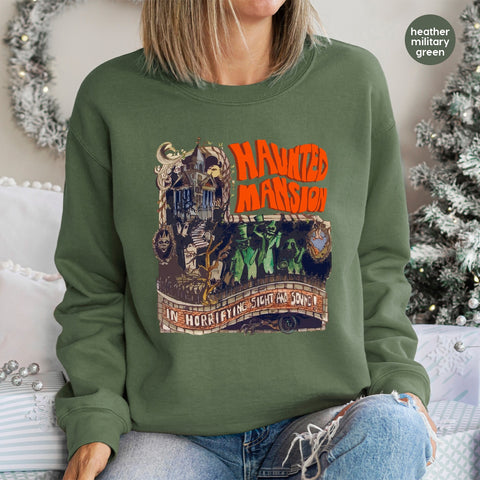 Haunted Mansion Halloween DTF Transfer | Ready to Press Retro Horror Shirt for Spooky Group | Funny Ghostly Party Apparel