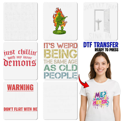 Funny milestone birthday retro DTF transfer t-shirt for middle-aged adults - humor about aging bold typography ready to press