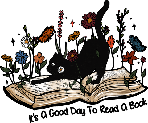 It's A Good Day To Read A Book Shirt For Women, Wildflower Book Tee, Black Cat Bookish Shirt, Book Lover Gift, Funny Book Shirt, Book Gifts