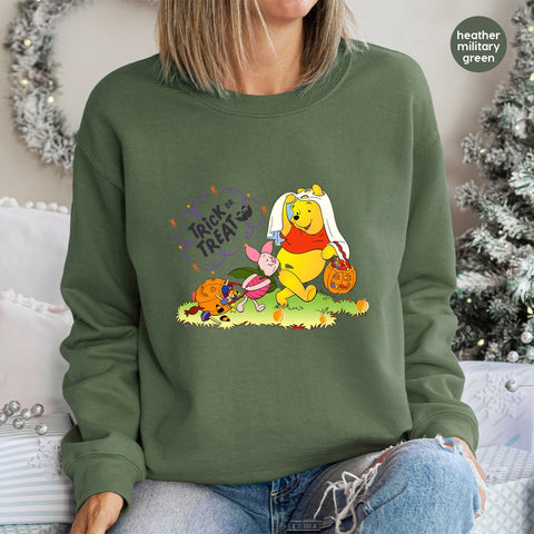 Cute Halloween Cartoon Characters DTF Transfer Trick or Treat Iron-On for Family Apparel & Kids T-Shirts