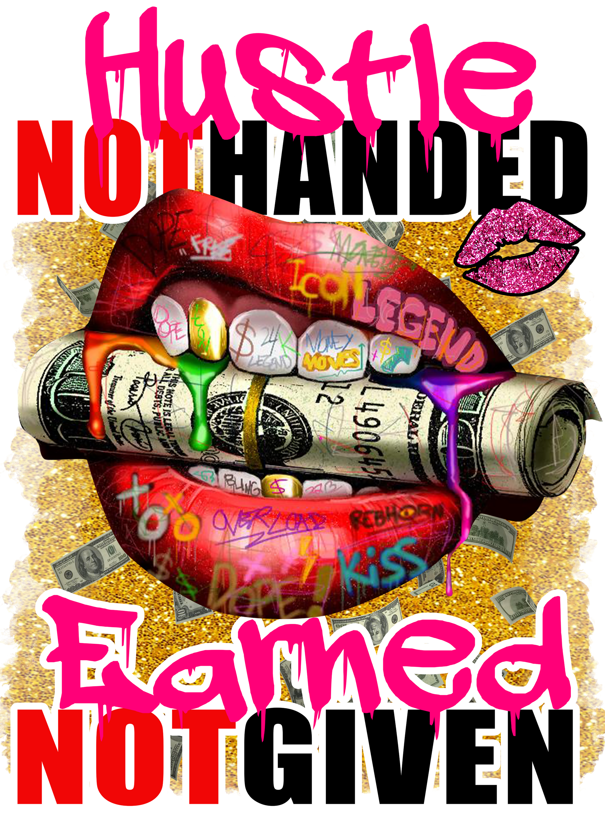 Cool Money Shirt, Gift for Him, Motivational Outfit, Hiphop Lips T-Shirt, Graffiti Graphic Tees, Boss Gifts, Rapper Clothes, Mens Clothing
