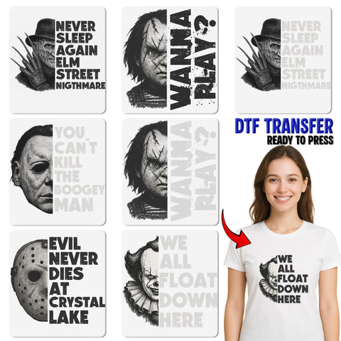 Edgy Halloween Horror Character DTF Transfer Shirt - We'll Tear Your Soul Apart - Ready To Press for Gothic Apparel