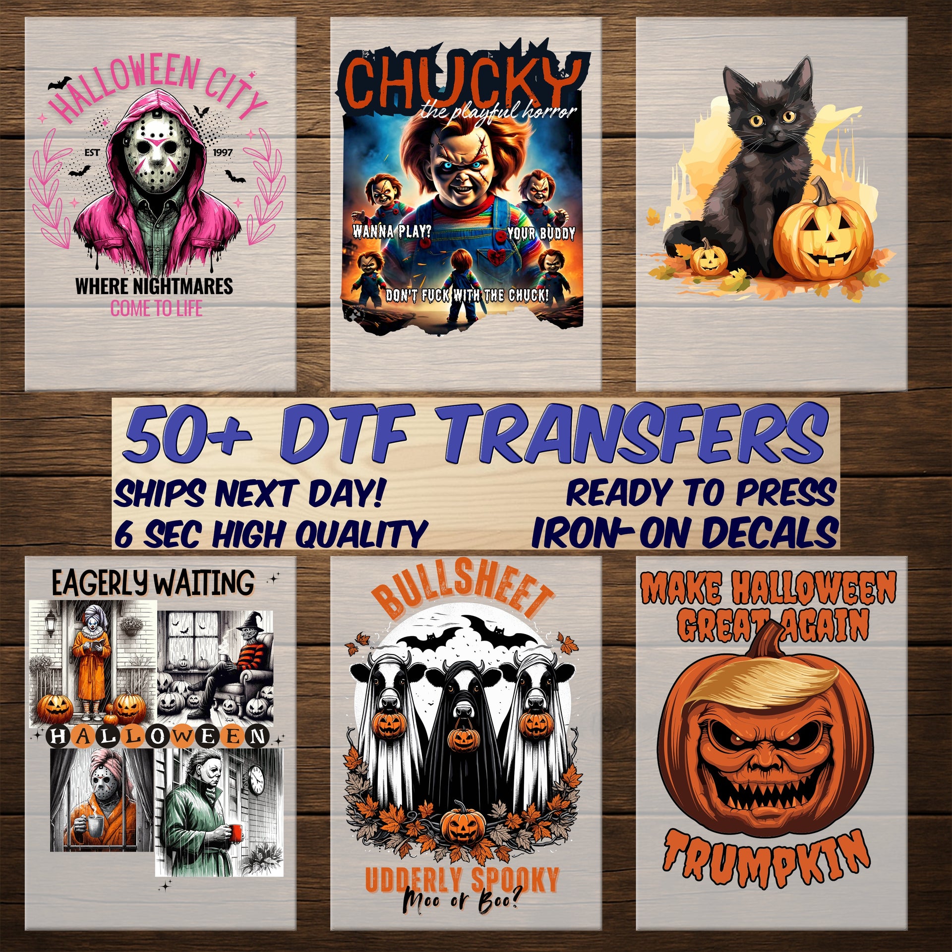 Iron-On Spooky Halloween Funny Horror Shirt DTF Transfer with Dark Humor for Adults & Teens - No You Shut Off First Gothic Design
