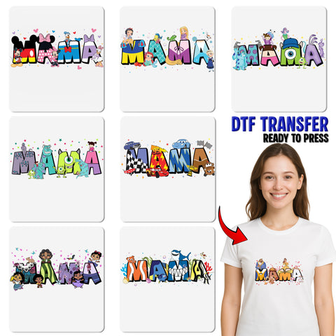 Cute Superhero MAMA DTF Transfer for Mother's Day Family Matching Iron-On T-Shirt or Sweatshirt