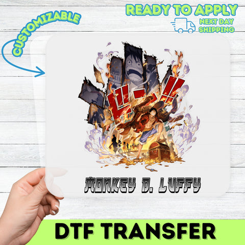 Dynamic One Piece Adventure DTF Transfer Iron-On Anime Team T-Shirt for Cosplay & Festivals Seasonal Chic Apparel for Fans