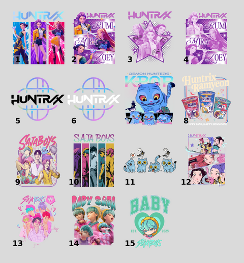 Anime Inspired Cute & Colorful Baby Mystery DTF Transfer, Ready To Press K-pop Group Apparel for Fans, Vibrant Pop Art T-shirt
