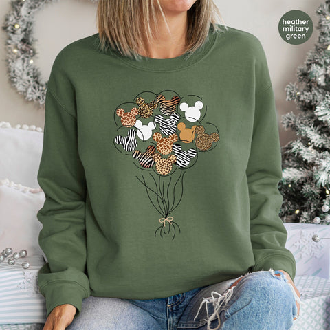 Safari Animal Print Mouse Head DTF Transfer for Cute Family Matching Safari Adventure T-shirts