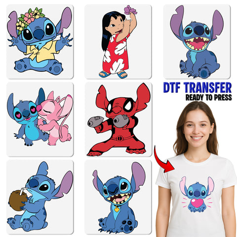 Cute Friendship Theme DTF Transfer for Animated Character Apparel - Ready to Press Iron-On for Family Vacations & Group Events