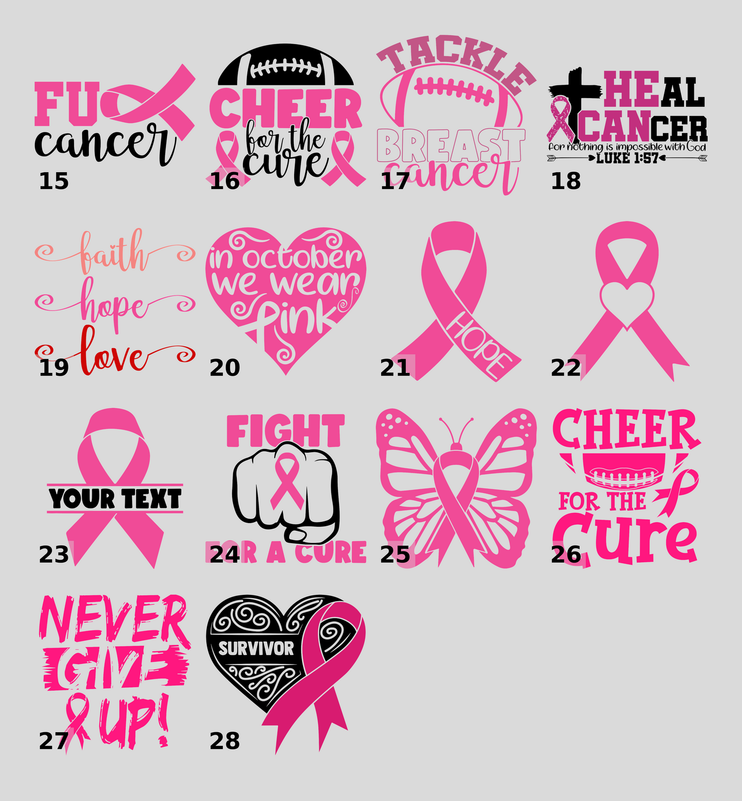 Pink Ribbon Butterfly DTF Transfer for Breast Cancer Awareness Apparel & Support Events