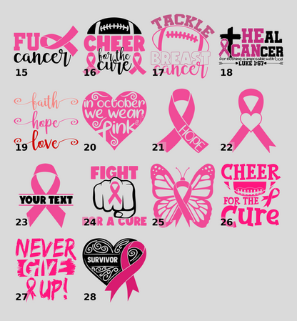 Pink Ribbon Butterfly DTF Transfer for Breast Cancer Awareness Apparel & Support Events