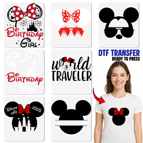 Cute Disney Daddy Squad & Mickey DTF Transfer for Family Group Shirts Unmatched Family Disney Vacation Apparel