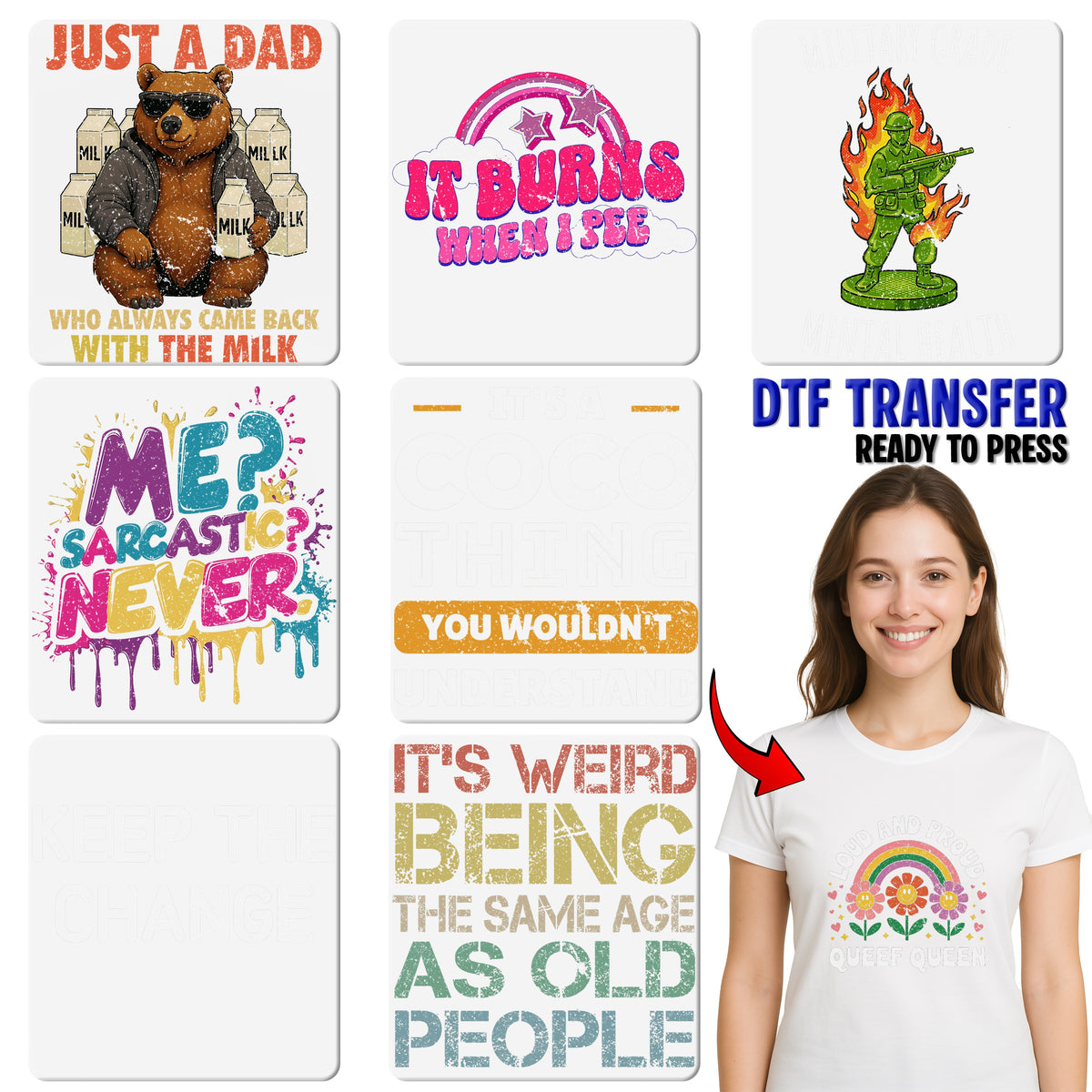 Funny Wordplay Humor DTF Transfer Just Let That Sink In Ready to Press Iron-On for Casual Pun Lover & Office Humor T-Shirt Apparel