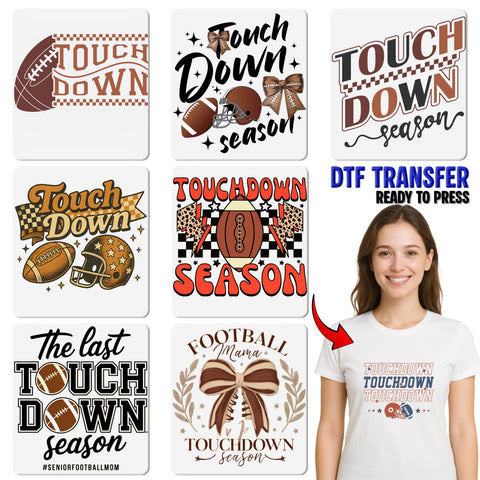 Touchdown Season Halloween Football Skeleton DTF Transfer for Fun Group T-Shirts & Hoodies