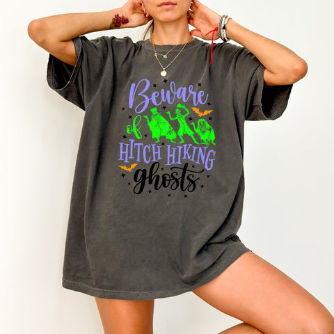 Spooky Halloween Iron-On DTF Transfer Ghost Shirt for Theme Park Fans & Family Fun