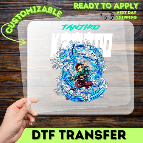 Electric Blue Anime Action Scene DTF Transfer for Cosplay & Anime Lovers T-shirt or Sweatshirt