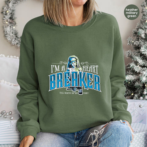 Heartbreaker Gothic Bride Halloween Humor DTF Transfer, Ready to Press Ghostly Bride Apparel for Edgy Wedding & Bachelorette