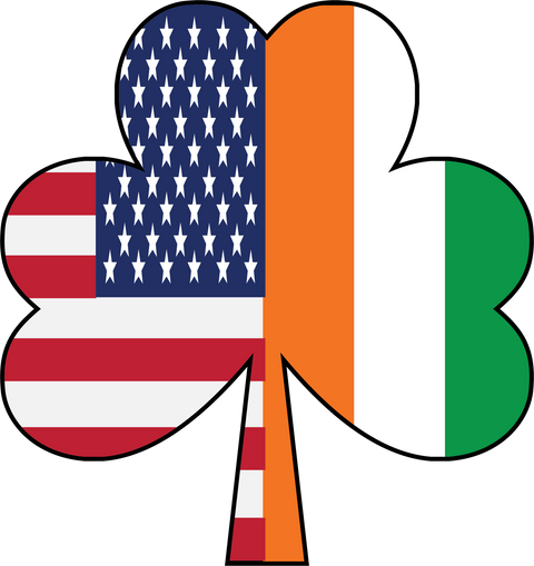 Irish American Flag Pocket Shirt, Saint Patrick's Day Gift For American, Irish American Shamrock Pocket Tee, Usa And Ireland Flag Tshirt
