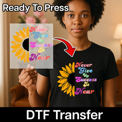 Inspirational Sunflower Retro Groovy DTF Transfer for Uplifting Team Motivational T-Shirts & Apparel