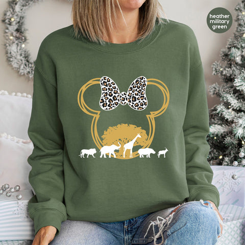 Cute Safari Animal Adventure DTF Transfer | Family Vacation Fun Animal Print Bow Shirt | Ready to Press Wildlife Adventure Apparel