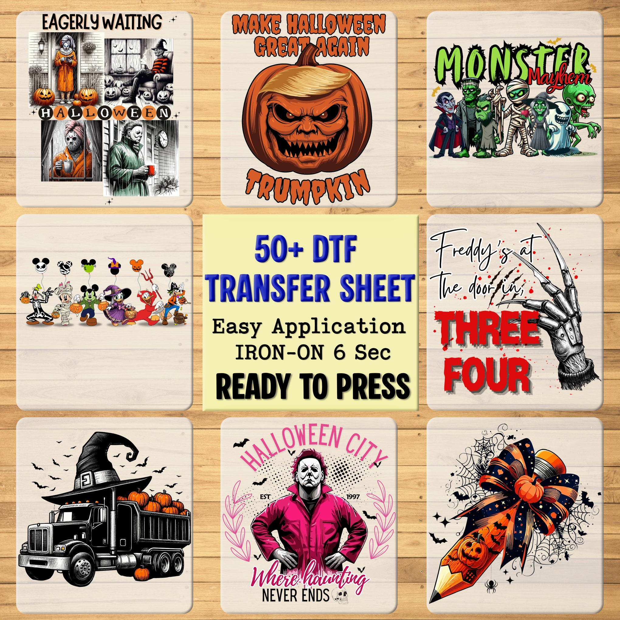 Classic Horror Movie Character Halloween Ready To Press DTF Transfer for Gothic Apparel Fans Shirt