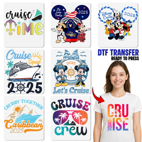 Cute Retro Disney Cruise Era Ready To Press DTF Transfer for Family & Friends T-Shirt