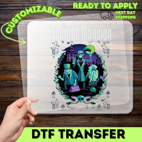 Spooky Halloween Haunted Mansion DTF Transfer for Ghostly T-Shirts & Sweatshirts, Ready To Press Gothic Style Tee