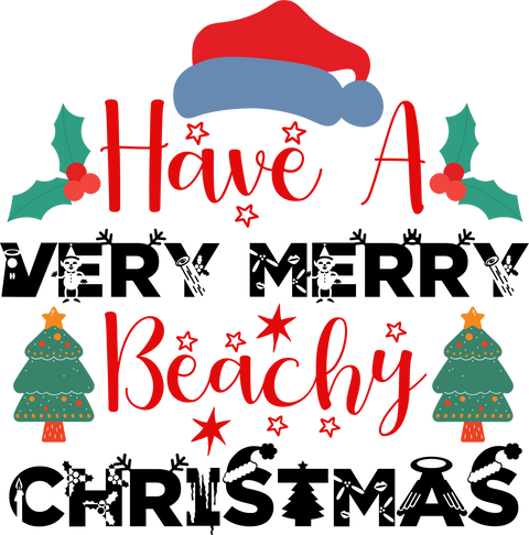 Christmas Santa Hat Beach Lover Shirt, Christmas Beach Family Matching Tee, Family Christmas Beachy Shirts, Tropical Christmas Holiday Tee