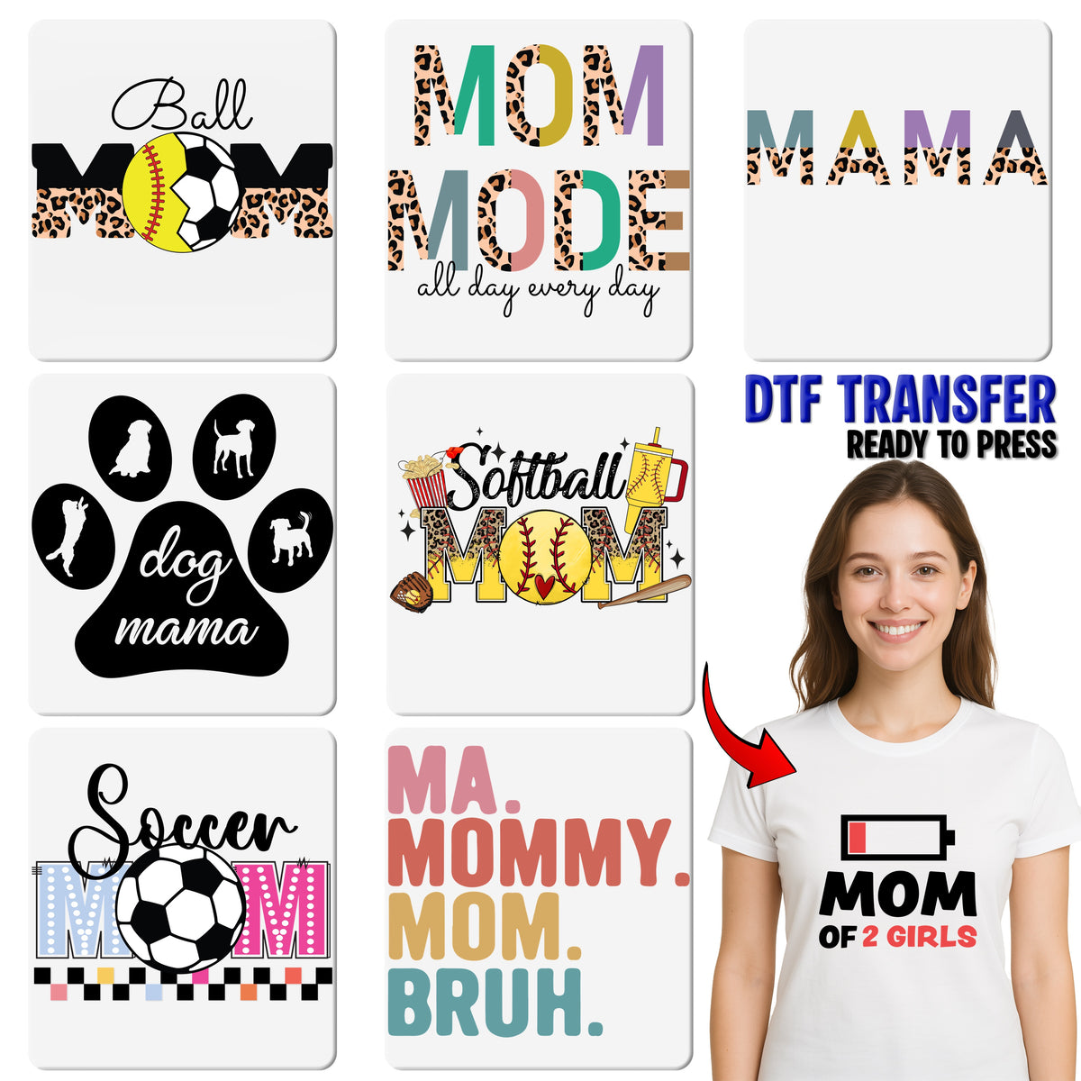 Best Mom Ever Floral Leopard DTF Transfer - Ready to Press Cute & Stylish Mother's Day Apparel Gift for Women & Family