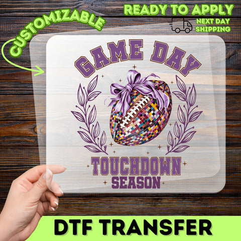 Cute Retro Game Day Football DTF Transfer for Trendy Tailgate Apparel & Sports Fan T-Shirts Ready To Press