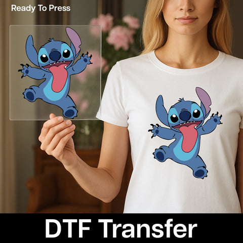 Cute Alien DTF Transfer for Animated Movie Fans Iron-On Ready To Press Apparel Kids Teens