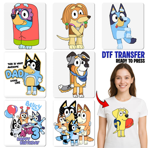 Cute Cartoon Pug DTF Transfer Ready To Press for Dog Lover T-shirt or Sweatshirt - Fun Pet Lover Gift for Group Events