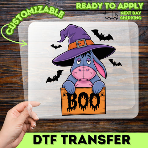 Cute Halloween Humor Witch Hat DTF Transfer for Family & Friends, Playful Boo Iron-On for Shirts & Apparel