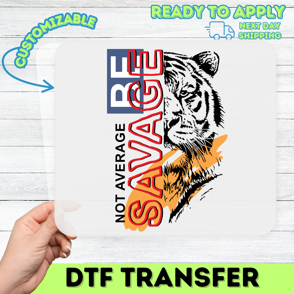 Empowering 'Be Savage' Urban Edgy DTF Transfer for Motivational Gym & Fitness Apparel
