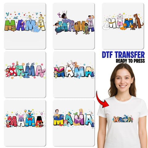 Cute Retro Video Game MAMA DTF Transfer Iron-On for Gamer Mom T-Shirt & Family Apparel Celebration