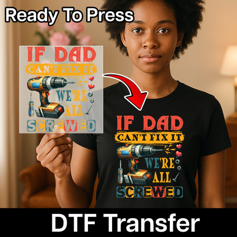 Funny Handyman Father's Day DTF Transfer, Ready To Press Iron-On for DIY Dad T-Shirt, Humorous Retro Gift