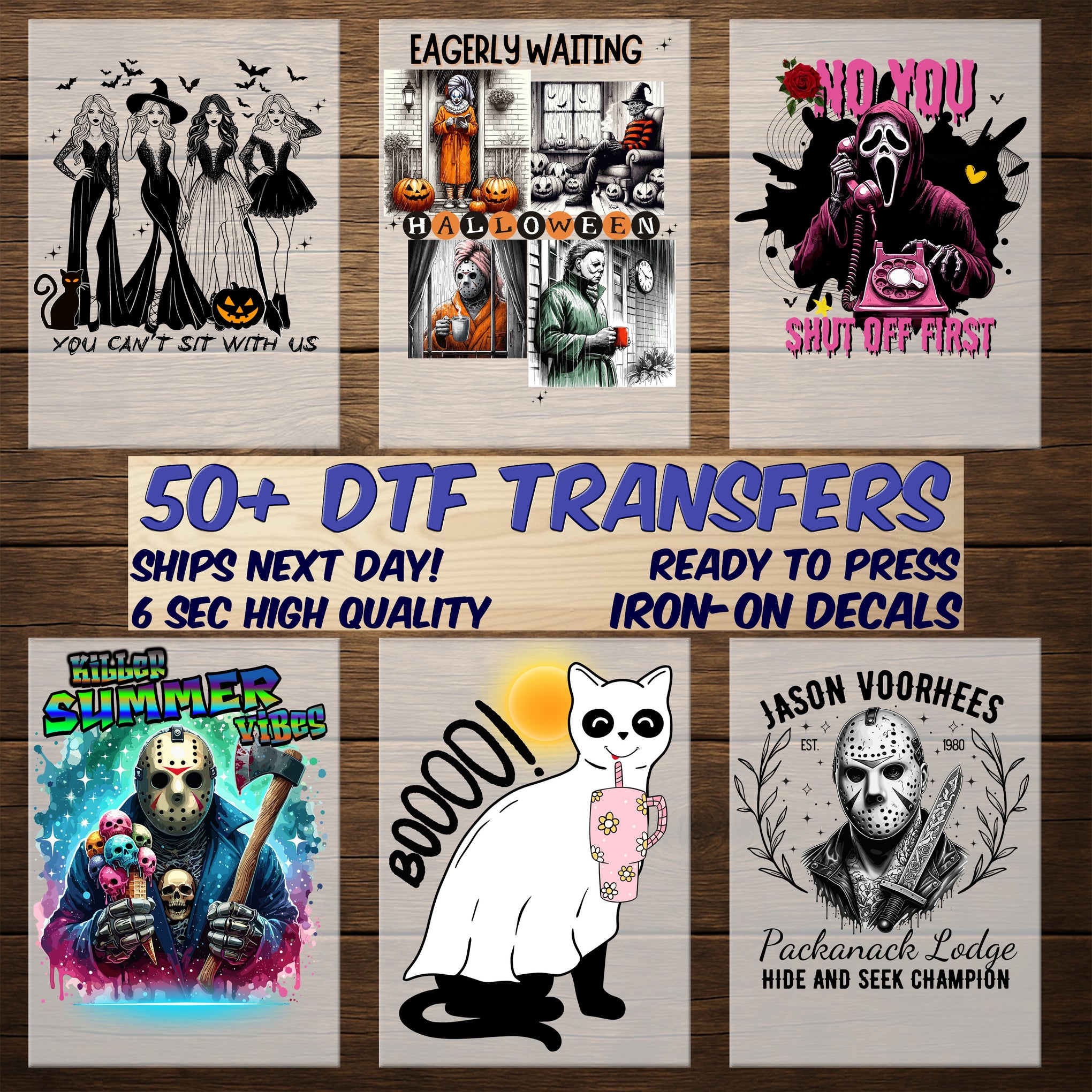 Cute Halloween Cat DTF Transfer, Whimsical Witch Kitty Iron-On for T-shirts, Ready To Press Cute Pumpkin Cat Apparel, Cat Lover Gifts