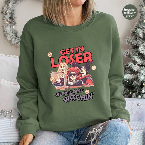 Get In Loser We're Going Witchin Halloween DTF Transfer Funny Retro Witch T-Shirt Iron-On Ready To Press Pop Culture Apparel