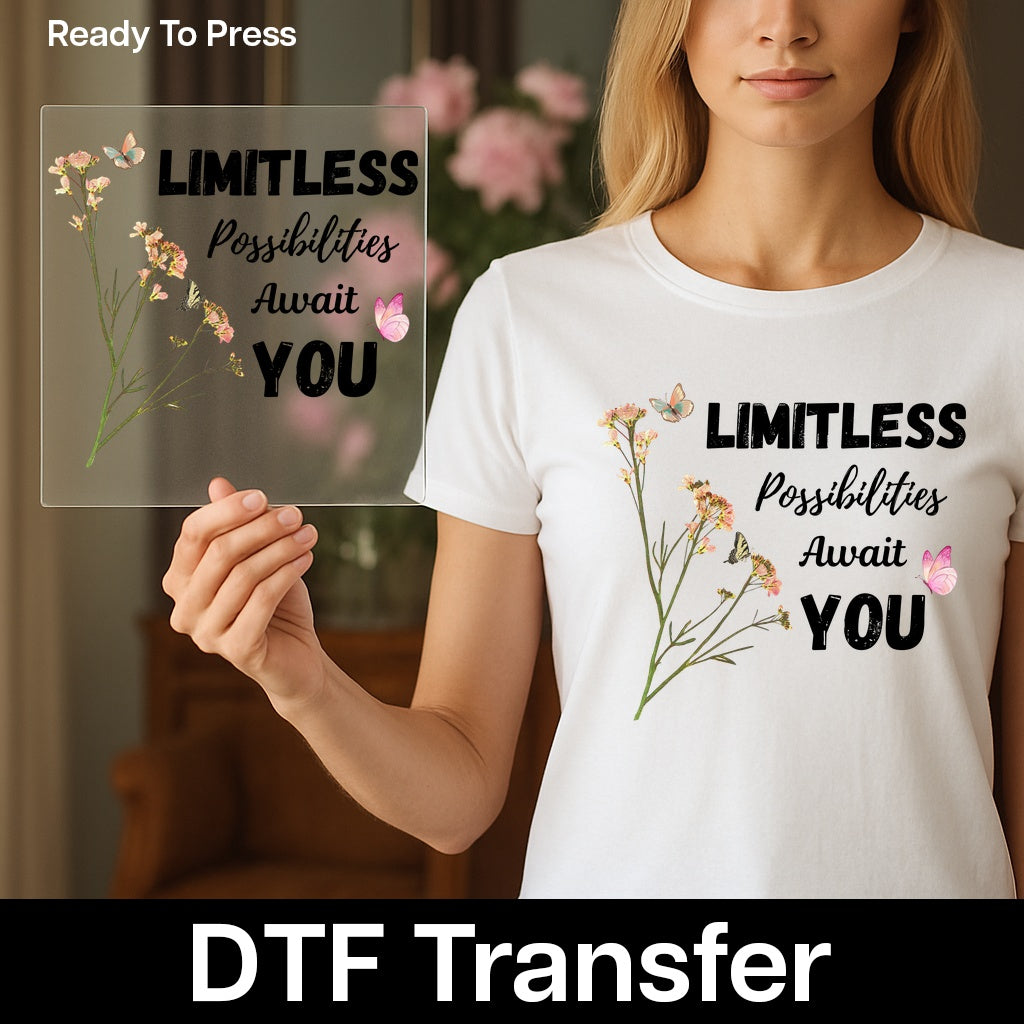 Vintage Botanical Floral and Butterfly DTF Transfer, Cute Nature-Inspired Ready To Press for Women & Teens Apparel, Spring Shirt Design