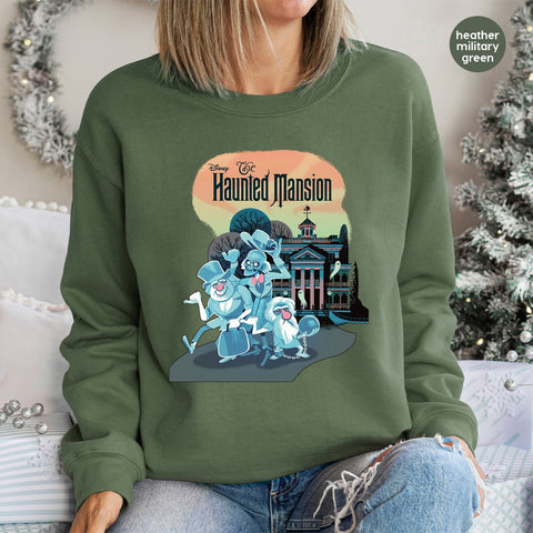 Cute Haunted Mansion Halloween DTF Transfer Ghostly Retro Design for Disney Fans & Group Outings
