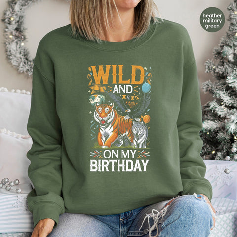 Wild & Adventure DTF Transfer Birthday Shirt for Teens & Adults Funny Animal Party Iron-On