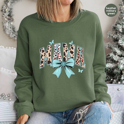 Cute Animal Print MAMA DTF Transfer for Mother's Day T-shirt, Ready To Press Iron-On Boho Chic Mama Gift for Moms