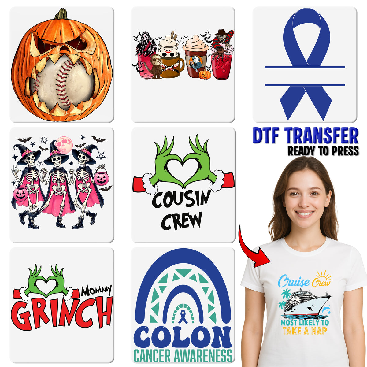 Funny Cruise Crew Casino Theme Ready To Press DTF Transfer Iron-On for Vacation T-Shirt Sweatshirt Apparel
