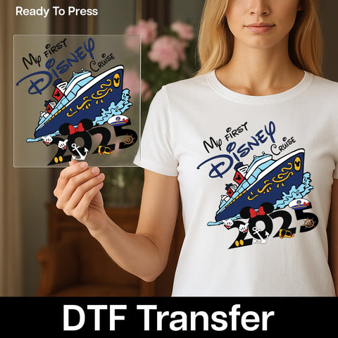 Disney Cruise DTF Transfer Iron-On for Shirts & Hoodies - Nautical Family Vacation Apparel for Disney Enthusiasts & First-Time Cruisers