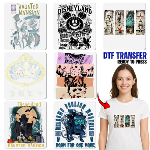 Funny Christmas Halloween Crossover DTF Transfer T-shirt for Group Parties & Family Celebration