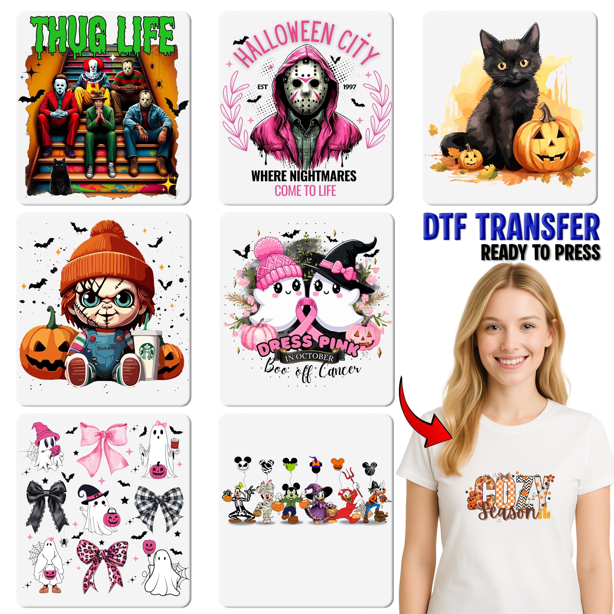 Skeletal Hand Peace Sign Halloween DTF Transfer Ready to Press for Edgy Gothic Shirt or Sweatshirt Alternative Apparel