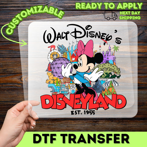 Disneyland Family Fun DTF Transfer, Cute Character Iron-On, Ready To Press Vacation T-Shirt, Disney Park Apparel for Fans